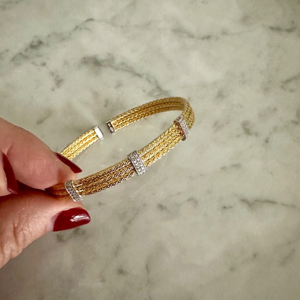Anthea Le Jardin Two-Tone Flex Bangle - Picture 4 of 5